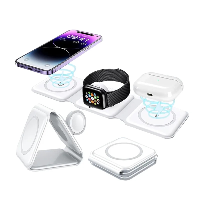 Foldable Travel 3in1 Wireless Charger for Multiple Devices 6