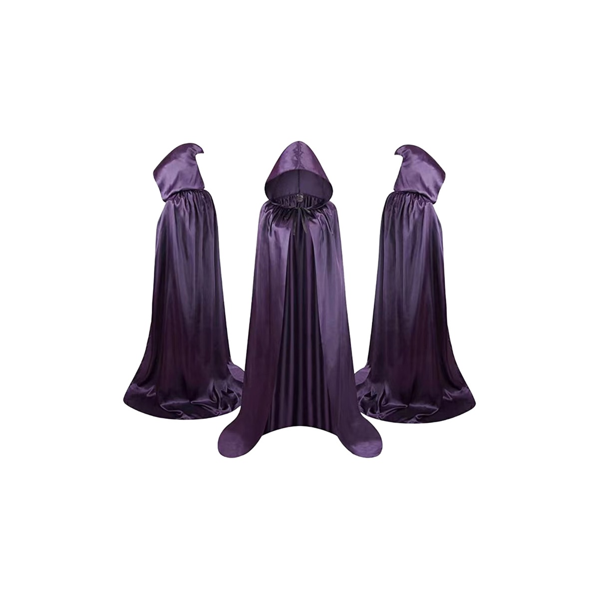 Halloween Satin Gothic Hooded Cape 1