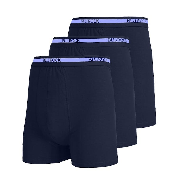 Men's Stretch Cotton Boxer Briefs - Navy Small 3 Pack 2