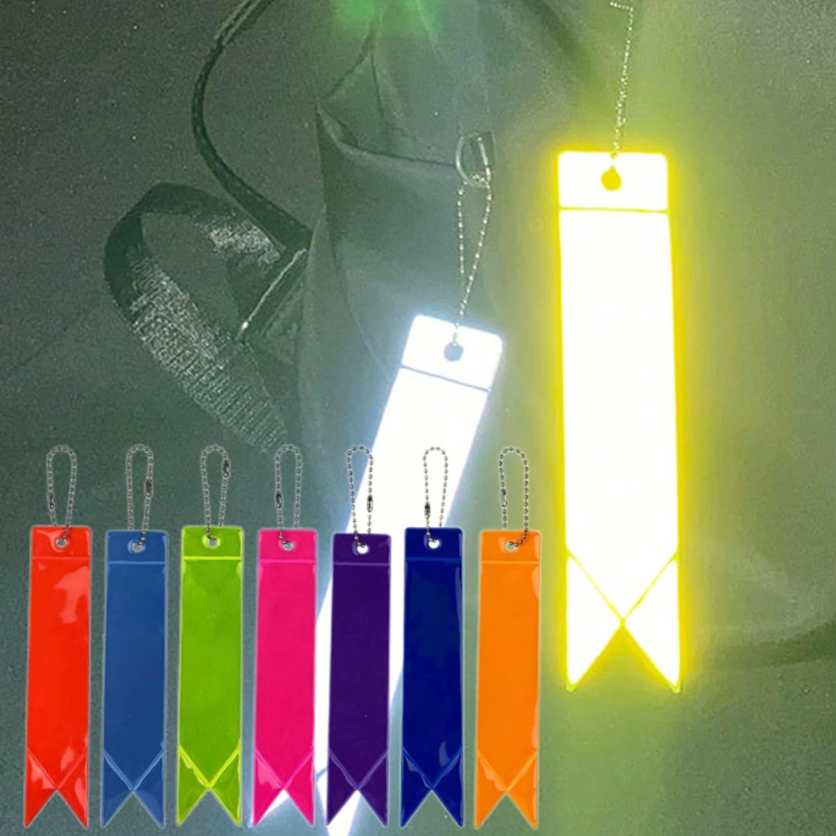 Reflective Safety Tag with Ball Chain for Visibility 5