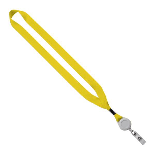 3/4" Polyester Lanyard with Metal Crimp & Retractable Badge Reel 47