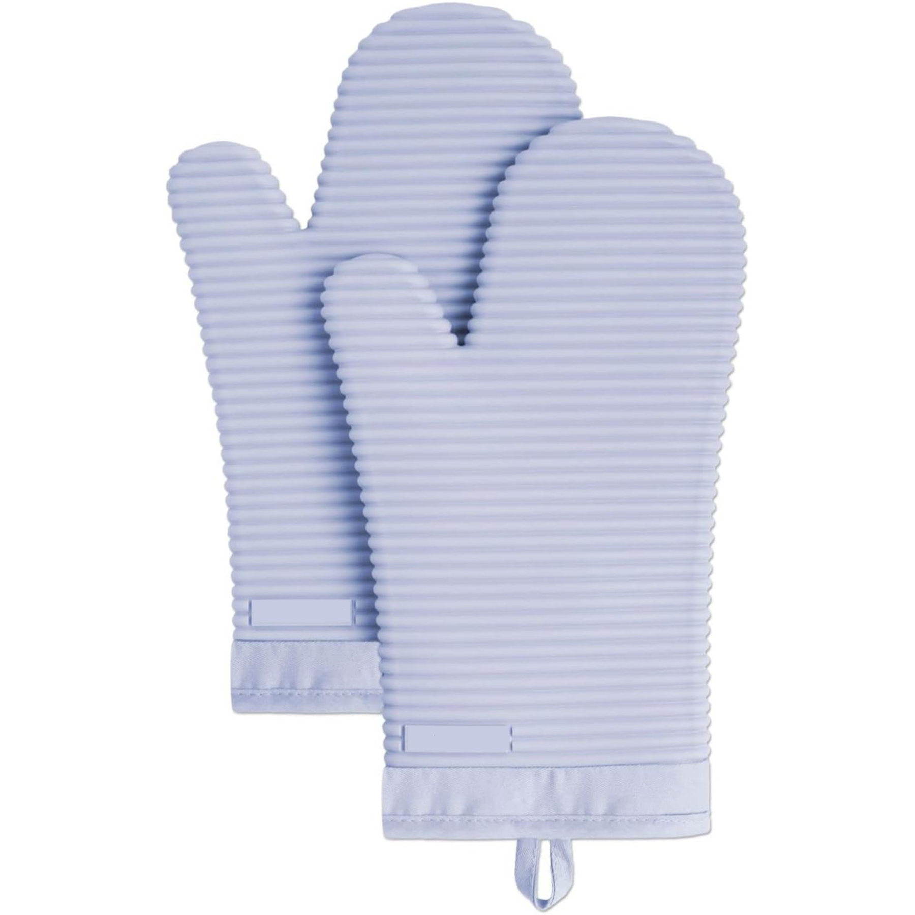 2 Pack Set Ribbed Soft Silicone Oven Mitts 16