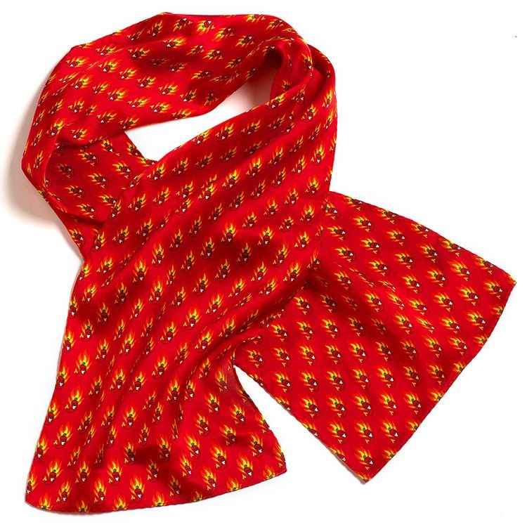 Flaming Chili Ladies Silk Scarf - 8"x45" 2