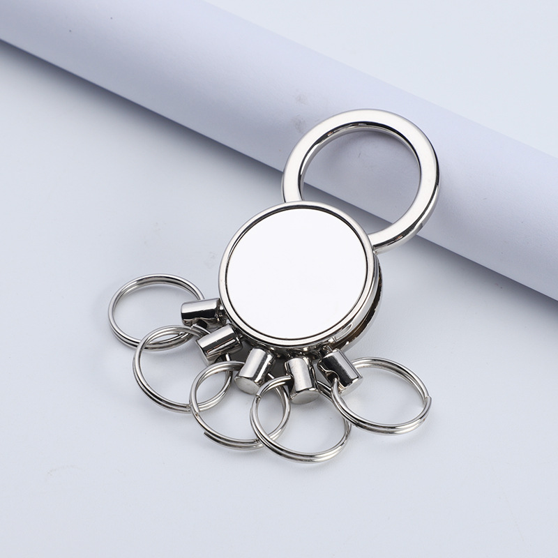 Circular Metal Keychain with Multiple Rings 2