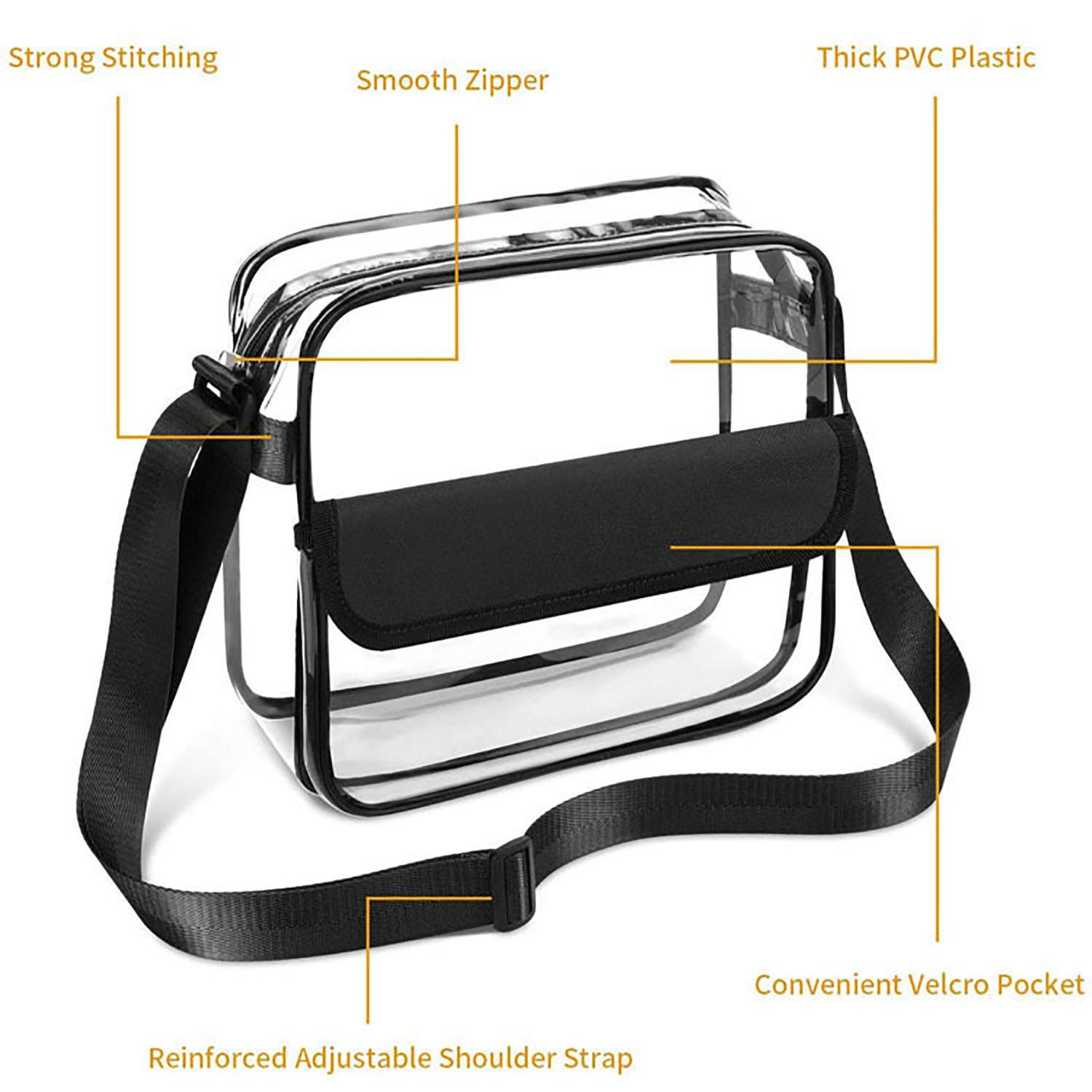 Transparent PVC Shoulder Messenger Tote Bag 3