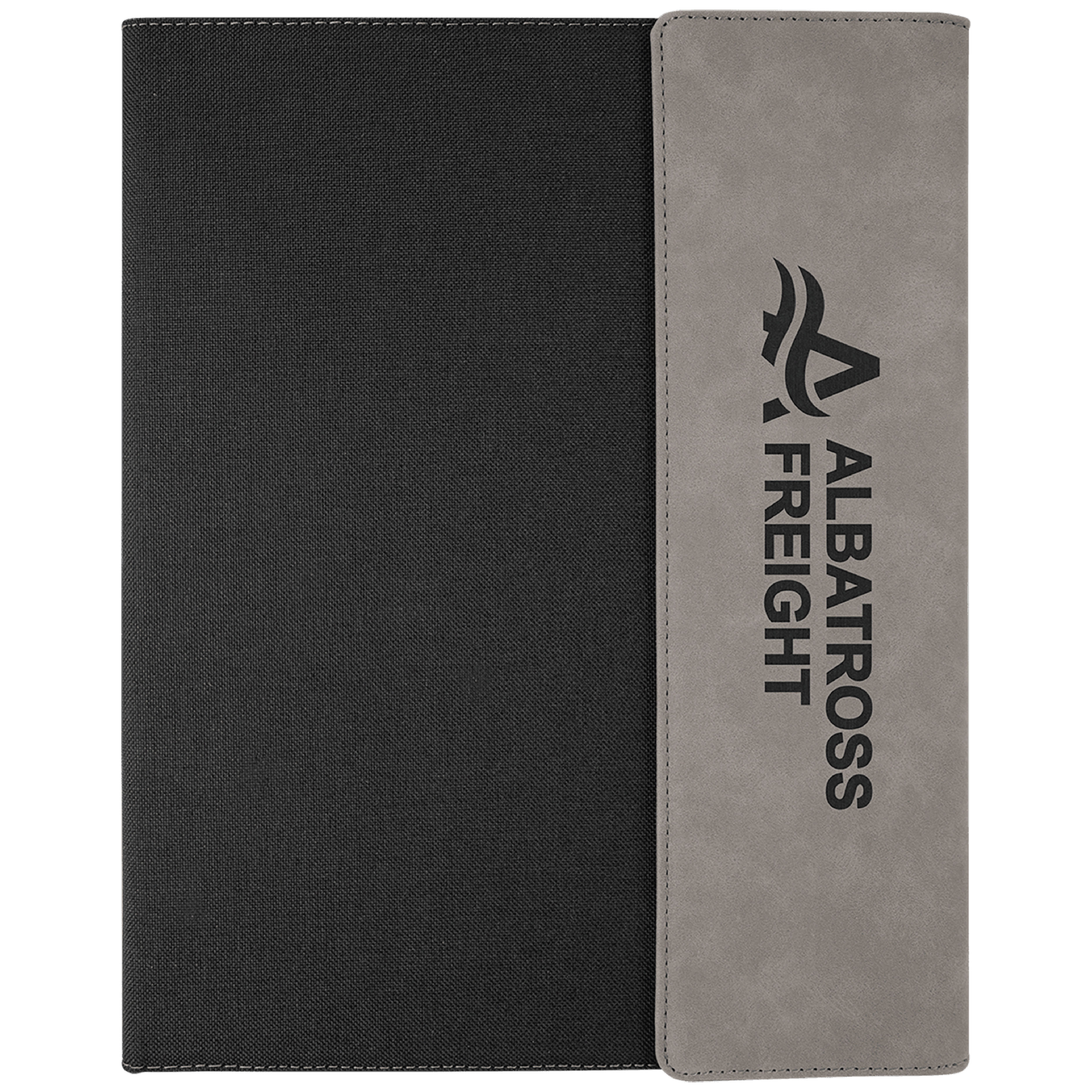 9" x 12" Gray Leatherette & Black Canvas Portfolio