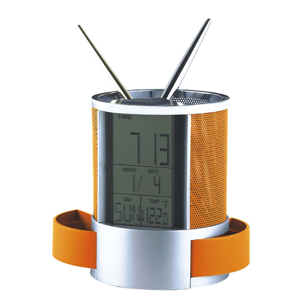 Multifunction Desk Clock with Pen Cup 1