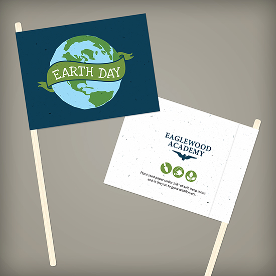 Earth Day Seed Paper Promotional Flags 1