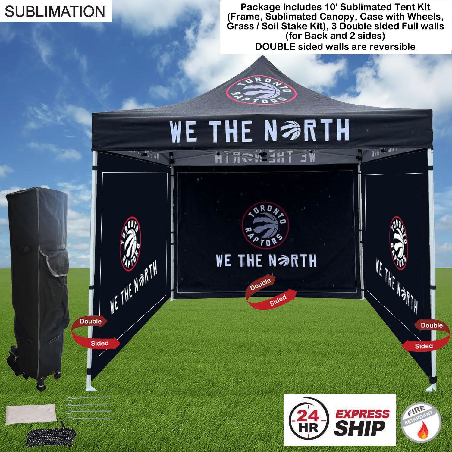 24Hr Express Ship -Full Privacy Tent Package, 10'Tent kit, 3 DOUBLE side Full walls (back & 2 sides) 10