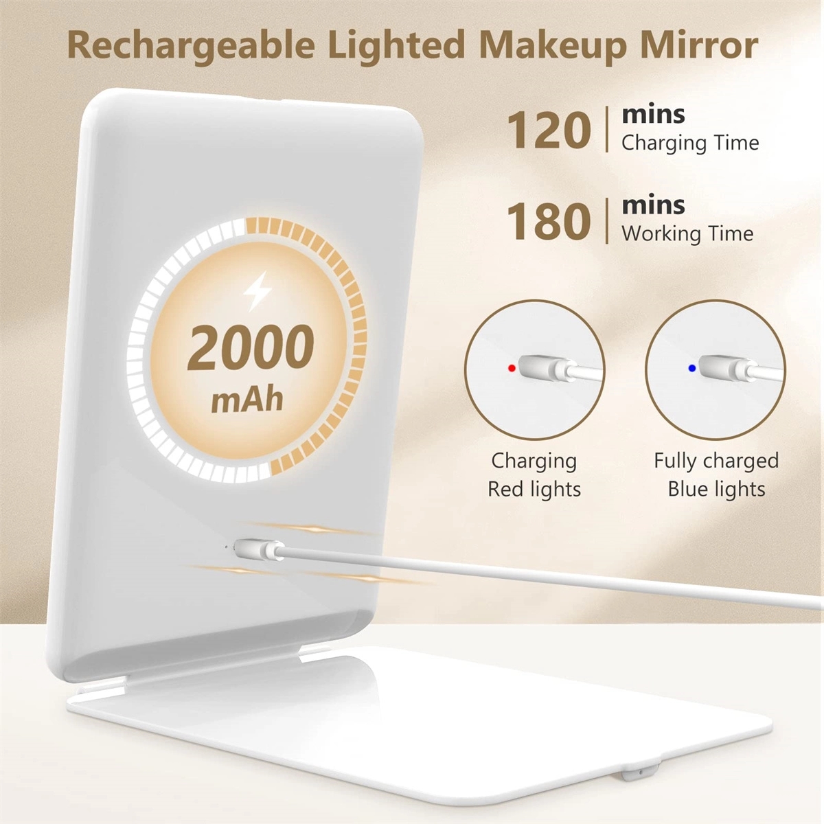Travel Makeup Mirror with 10X Magnifying Mirror 6