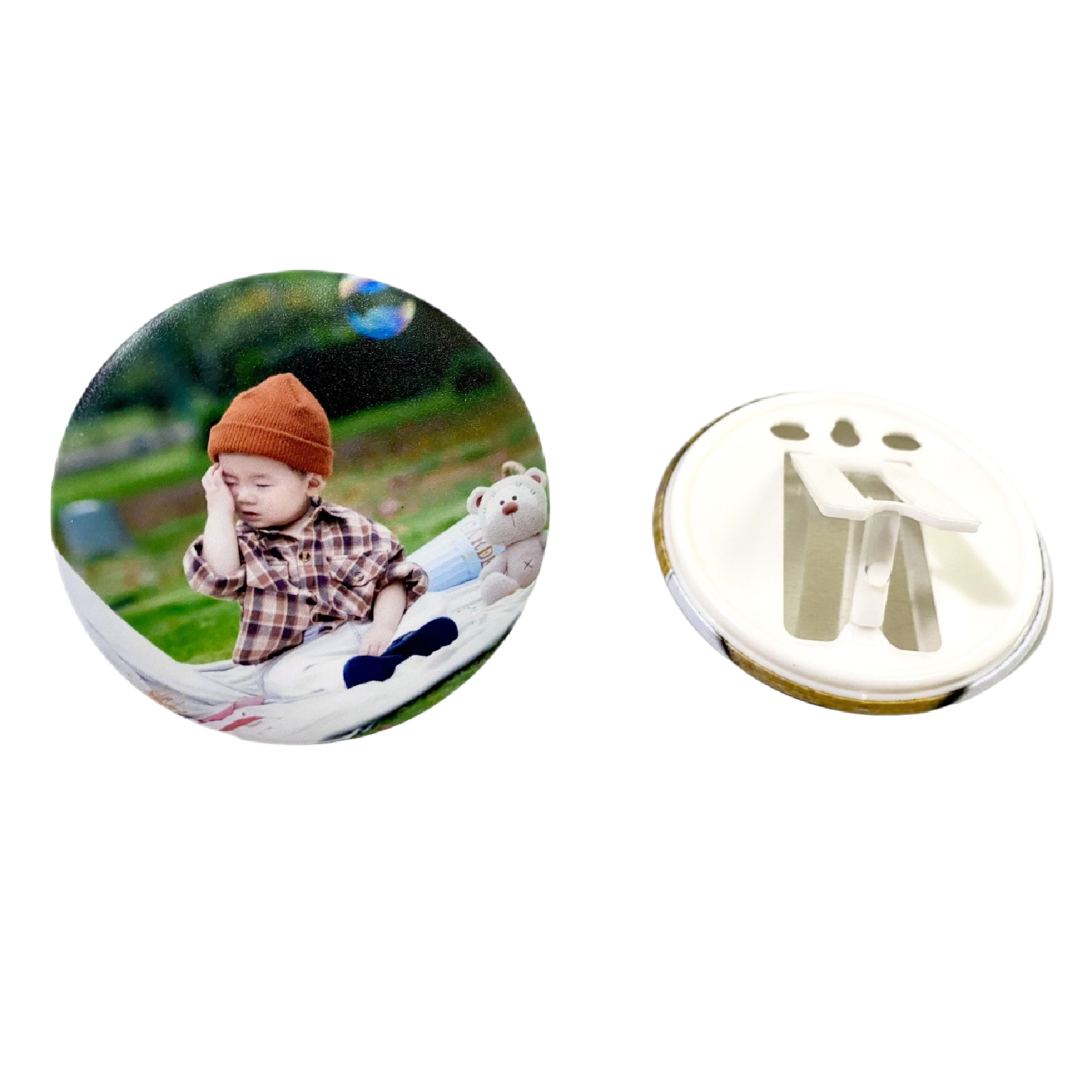 2.28" Full Color Round Tin Photo Stand 2