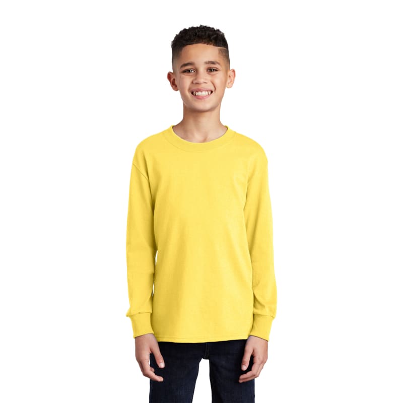 Port & Company Youth Long Sleeve Core Cotton Tee. 32