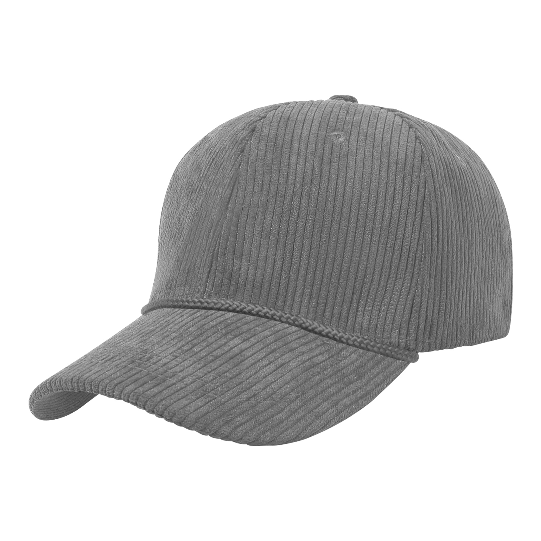 Embroidery 6 Panel Unstructured Corduroy Baseball Cap With Rope 5