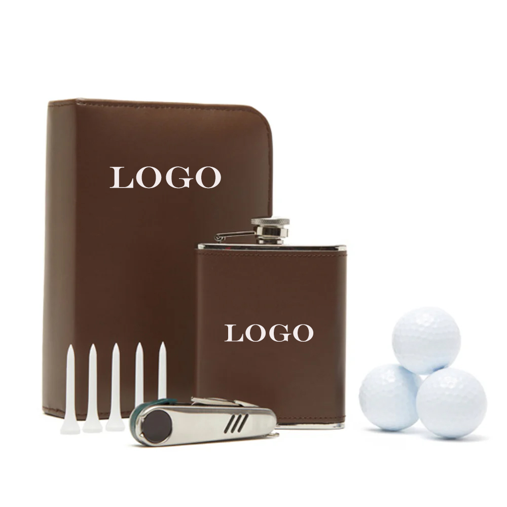 Leather Golf and Flask Carry Kit 2