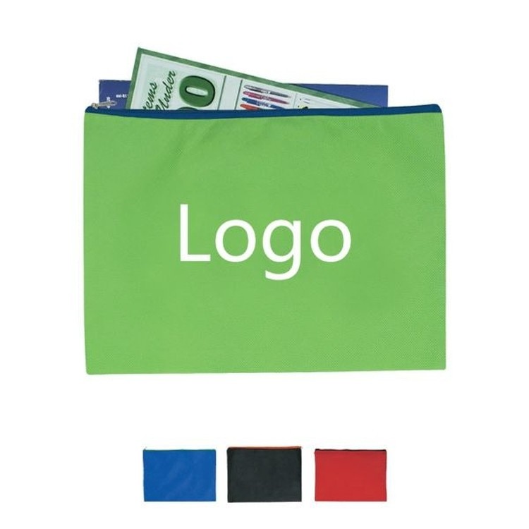 Non-Woven Document Sleeve With Zipper 1