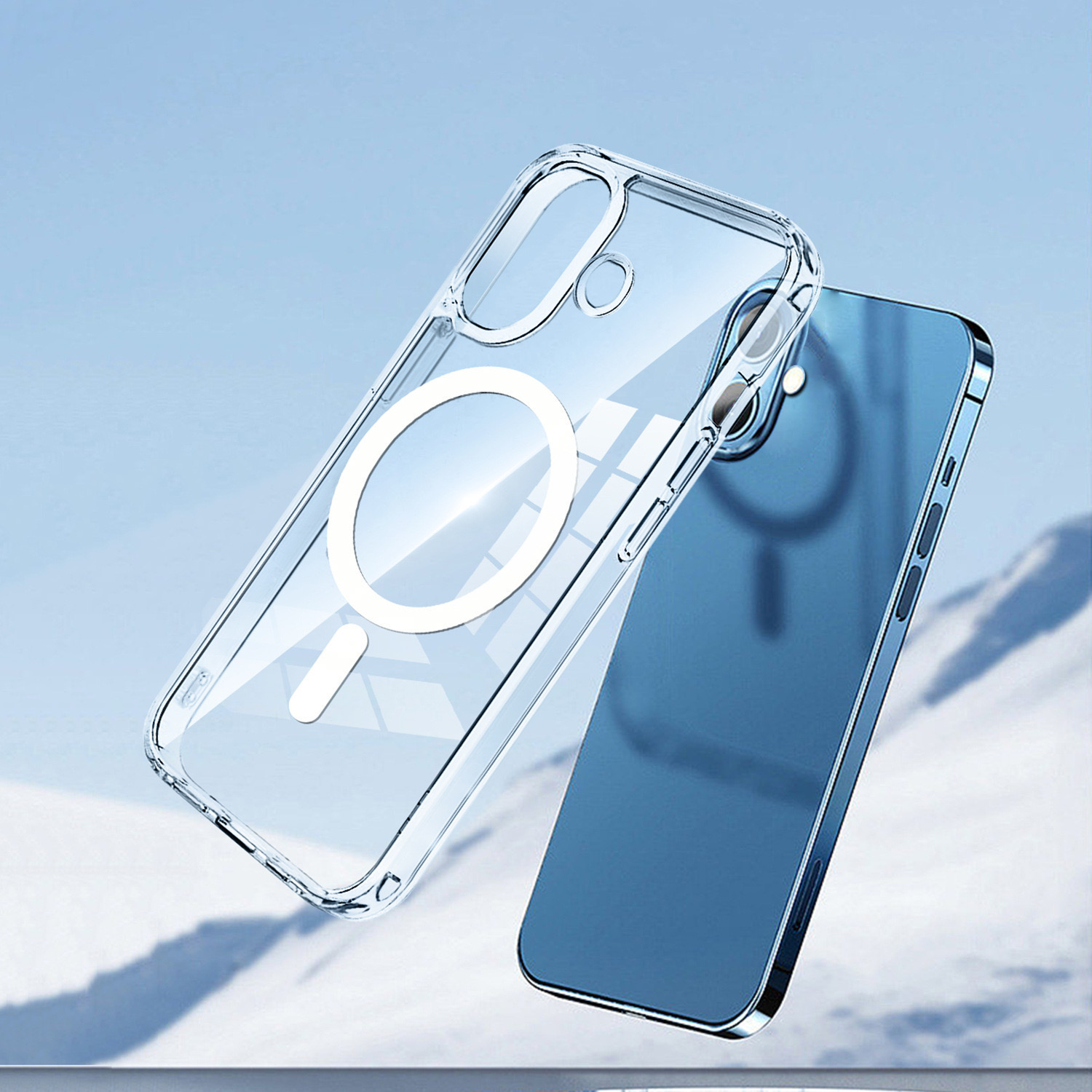iPhone 16 Pro Max Clear Magnetic Case w/TPU Bumpers 5