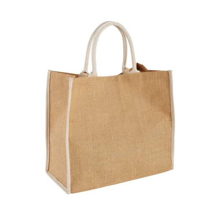 Reusable Jute Grocery Tote Bag w/ Rope Handles -----15.35"x13.78"x3.94" 4