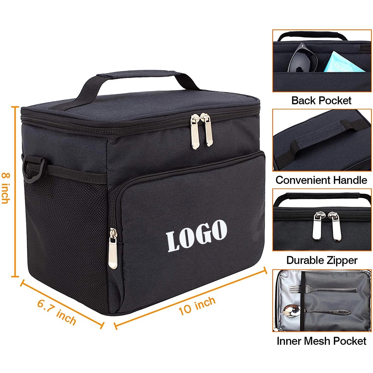Leakproof Reusable Insulated Cooler Lunch Bag 4