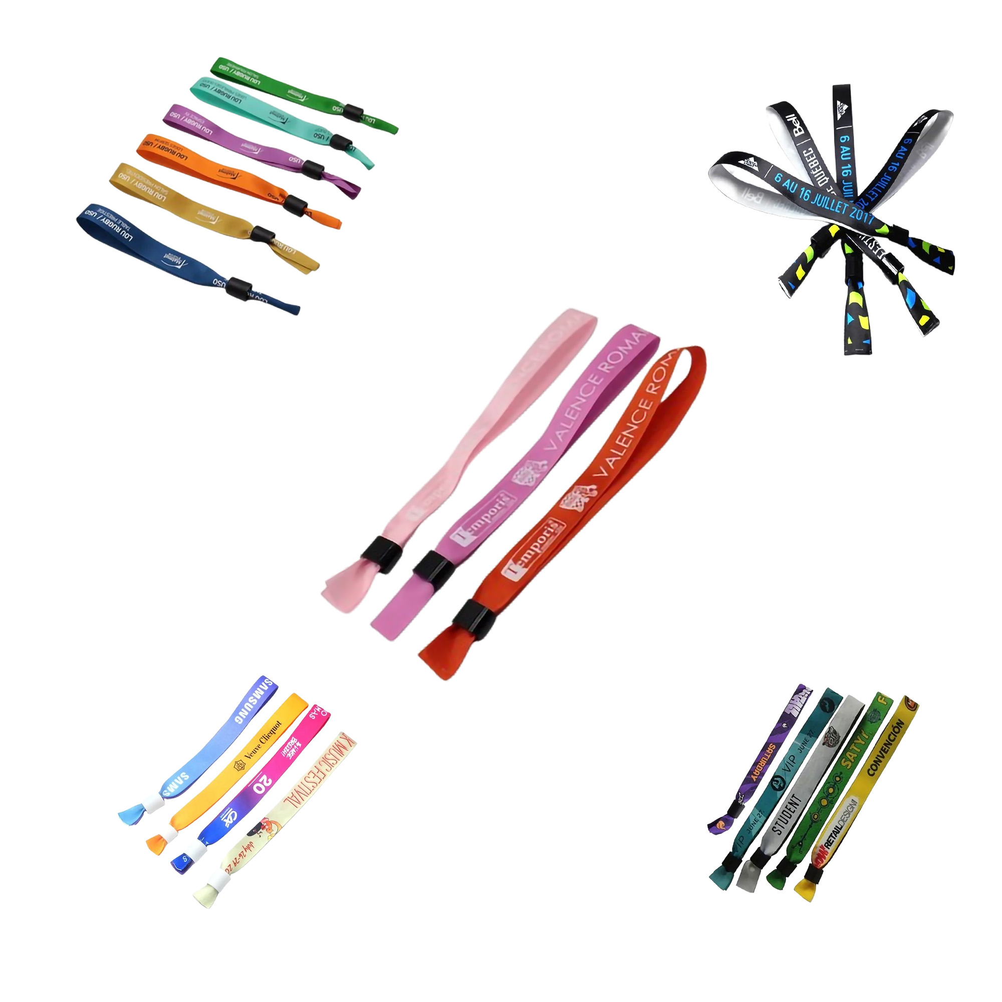 Disposable Full Color Fabric Bracelet Woven Wristbands MOQ50 2