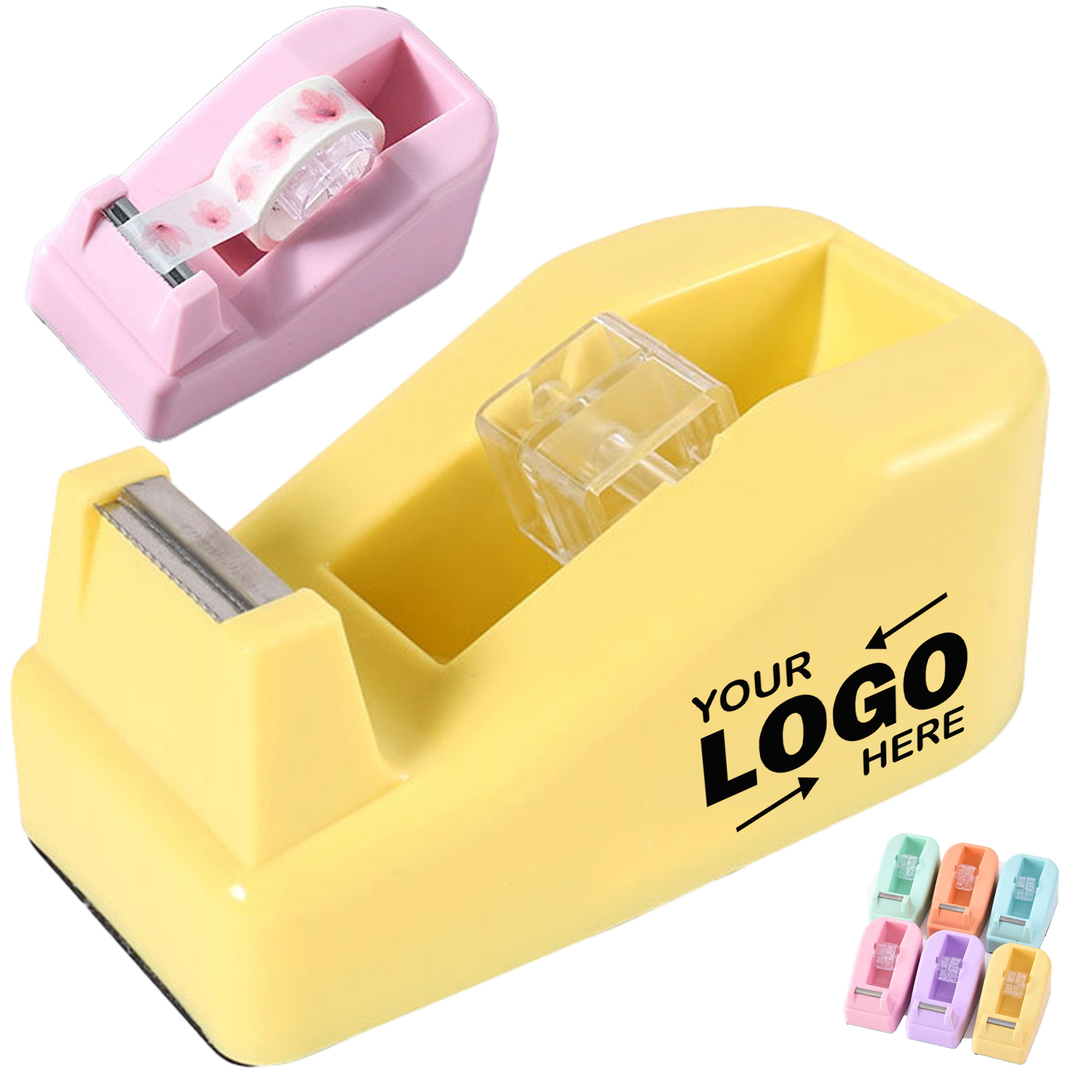 Durable Multicolored Plastic Tape Cutter Dispenser 2