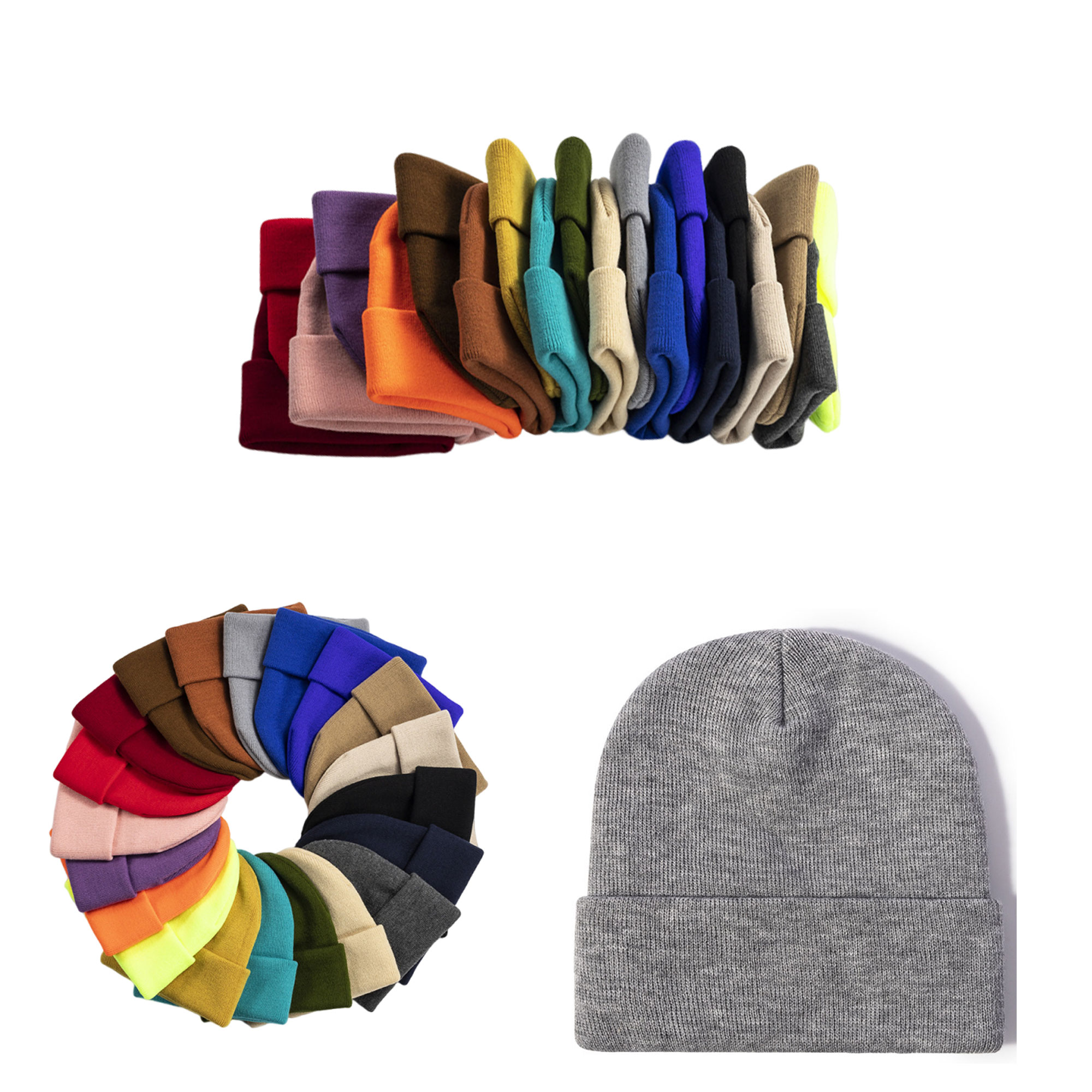 Men Women Winter Knit Ski Beanie 3