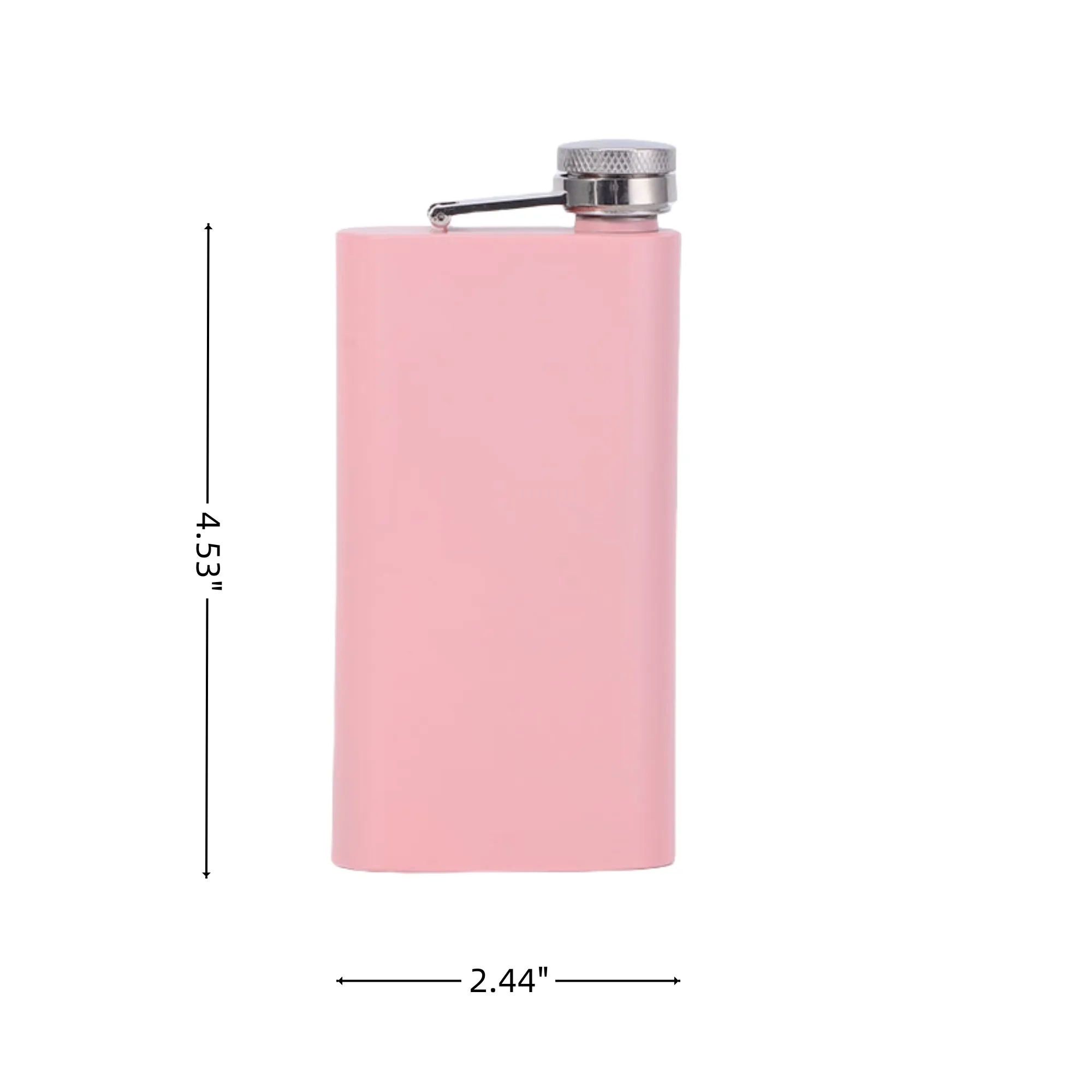 4oz Stainless Steel Pocket Hip Flask Matte Coated Bottle, custom water bottle with logo imprint 4