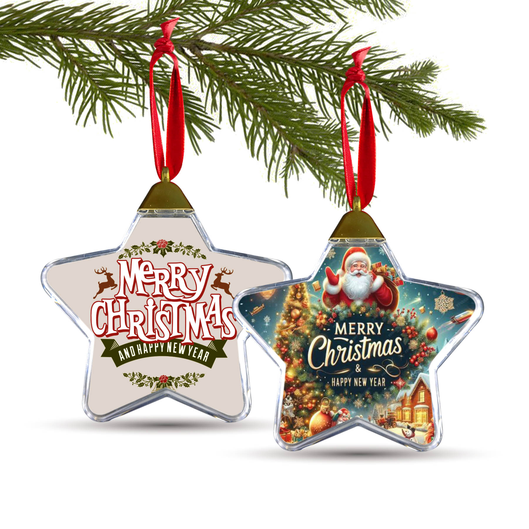 MDF Full Color Clear Star Ornament 6