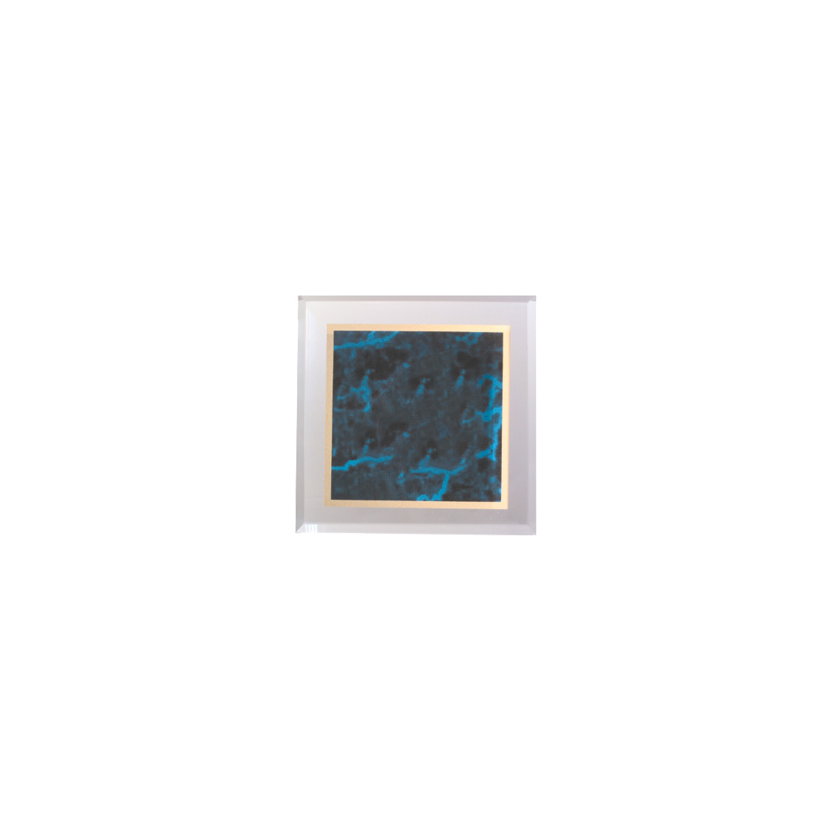 3 3/4" x 3 3/4" Blue Marbleized Acrylic Paperweight 3