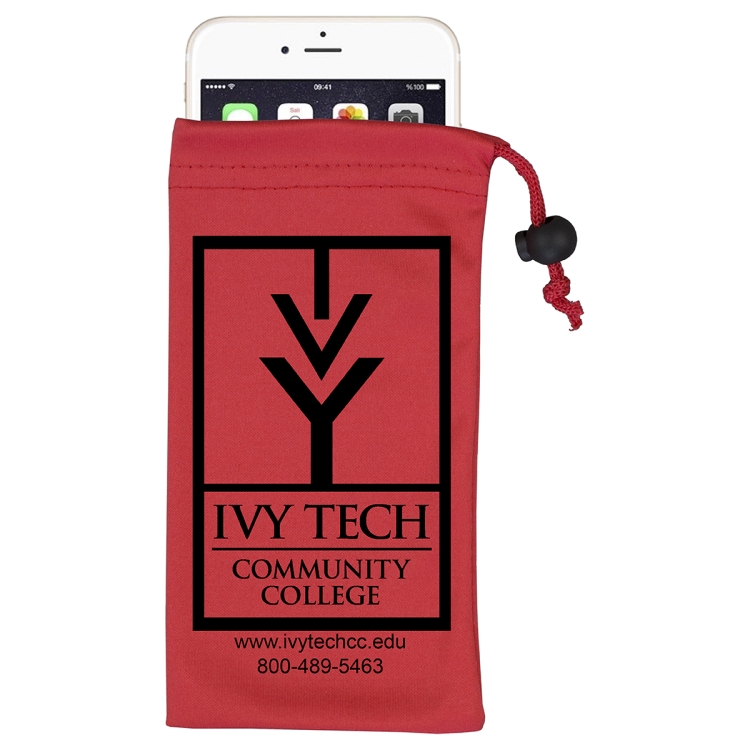 4" W x 7-1/2 " H "Clean-n-Carry" Spot Color Microfiber Drawstring Pouch For Cell Phones, Eyeglasses 7