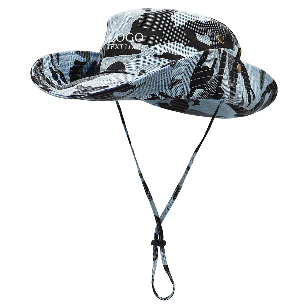 Tactical Camouflage Large Brim Custom Bucket Hats 4
