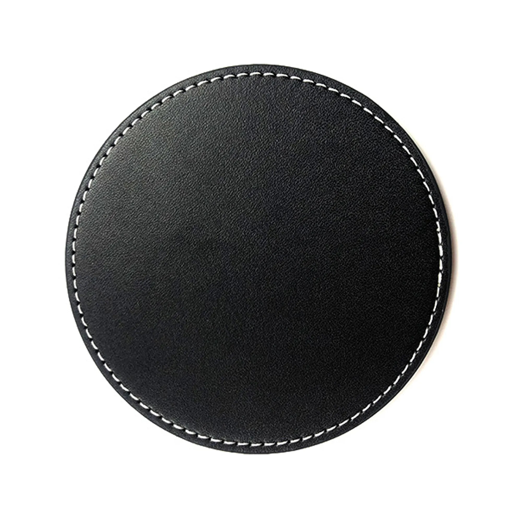 Set of 5 Premium PU Leather Coaster with Holder 4