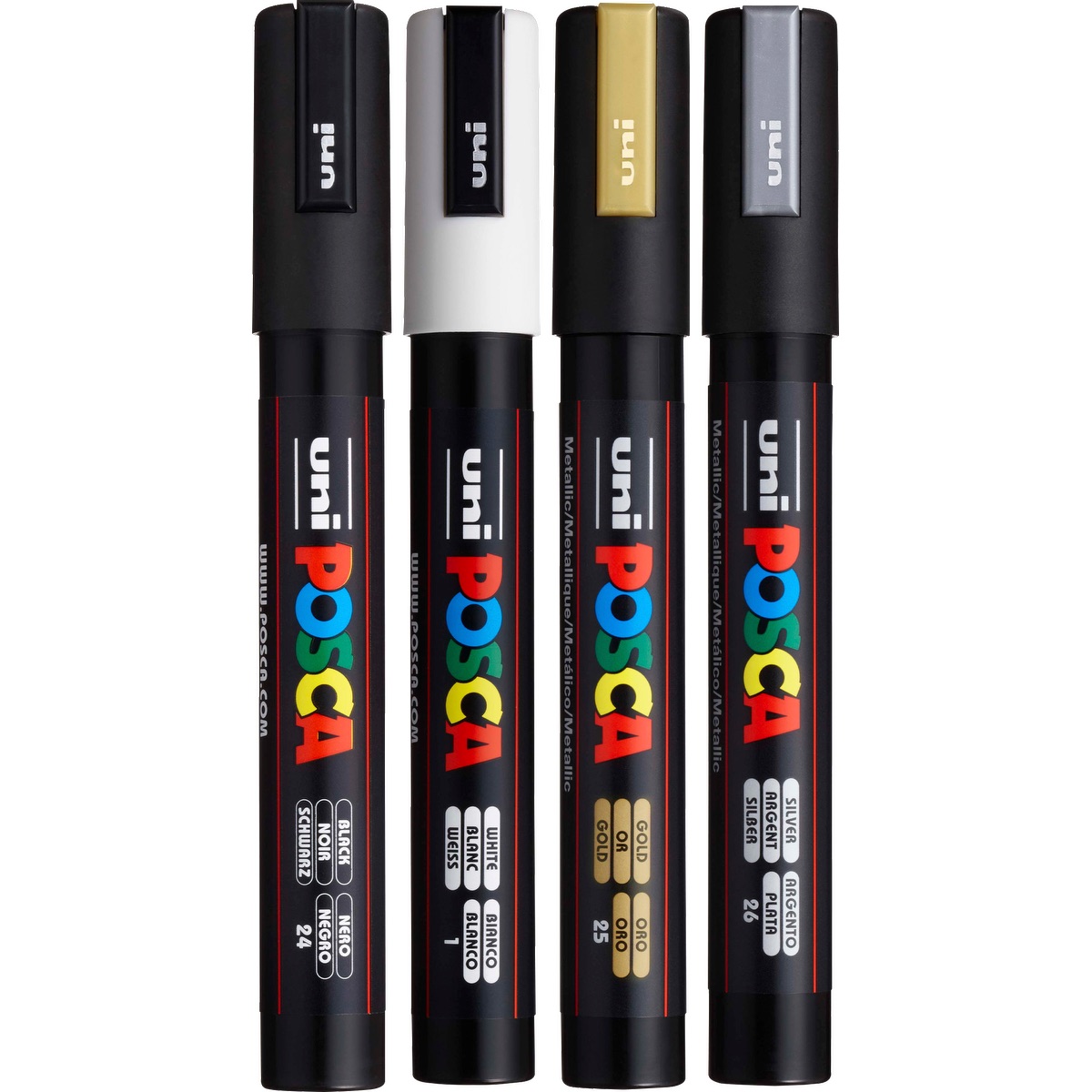 POSCA 4 Piece Metallic Marker Set with Bag 26