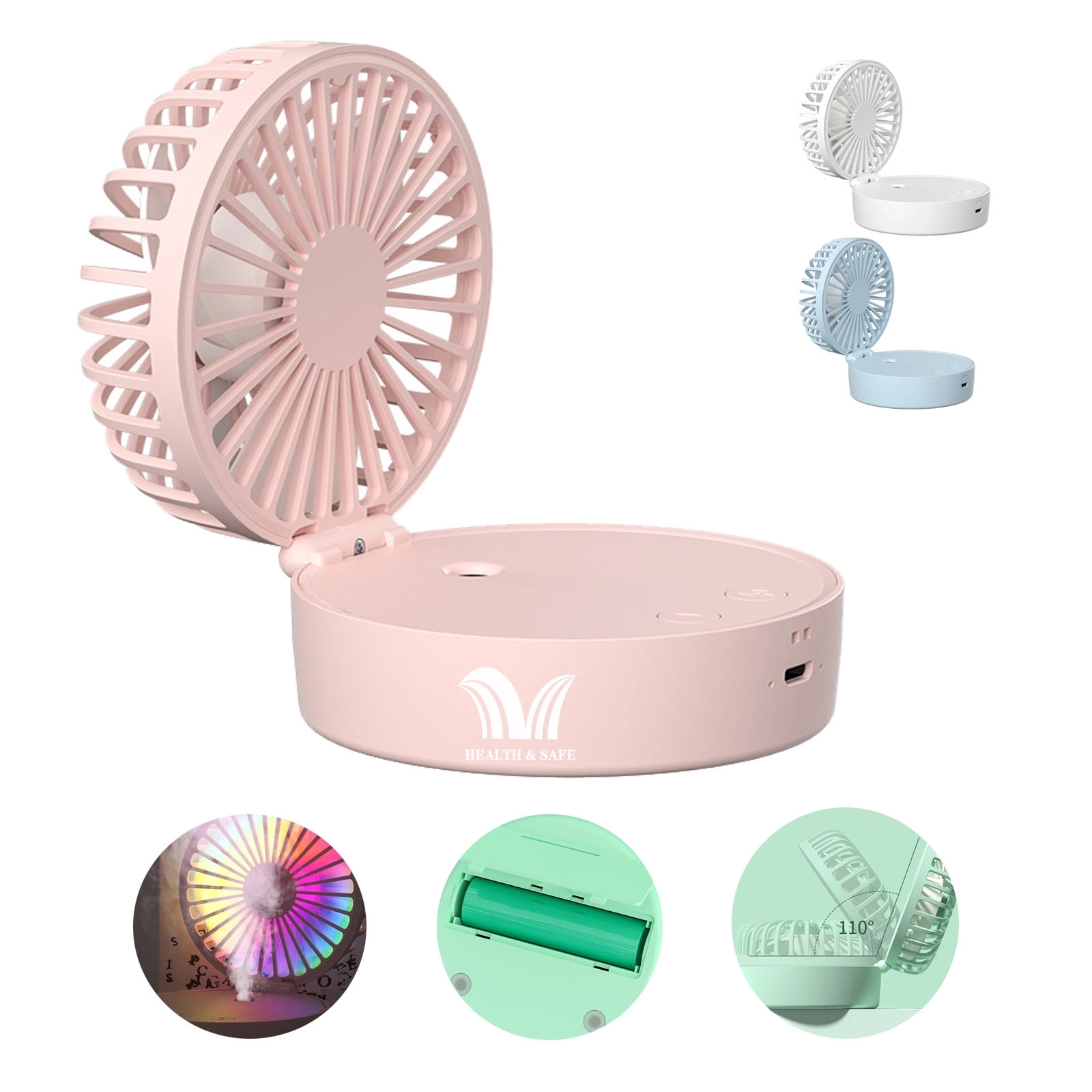 USB Rechargeable Mist Desktop Fan 7