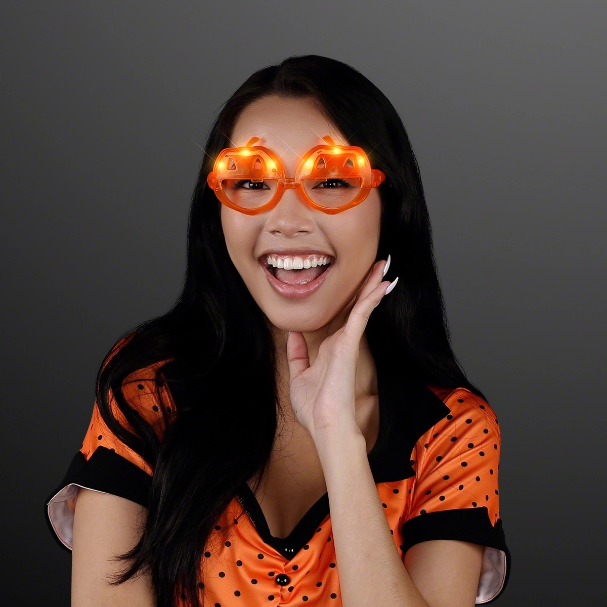 Light Up Orange Pumpkin Sunglasses 4