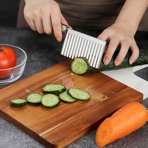 Crinkle Blade Wavy Slicer Cutter Knife Stainless Steel Tool 15