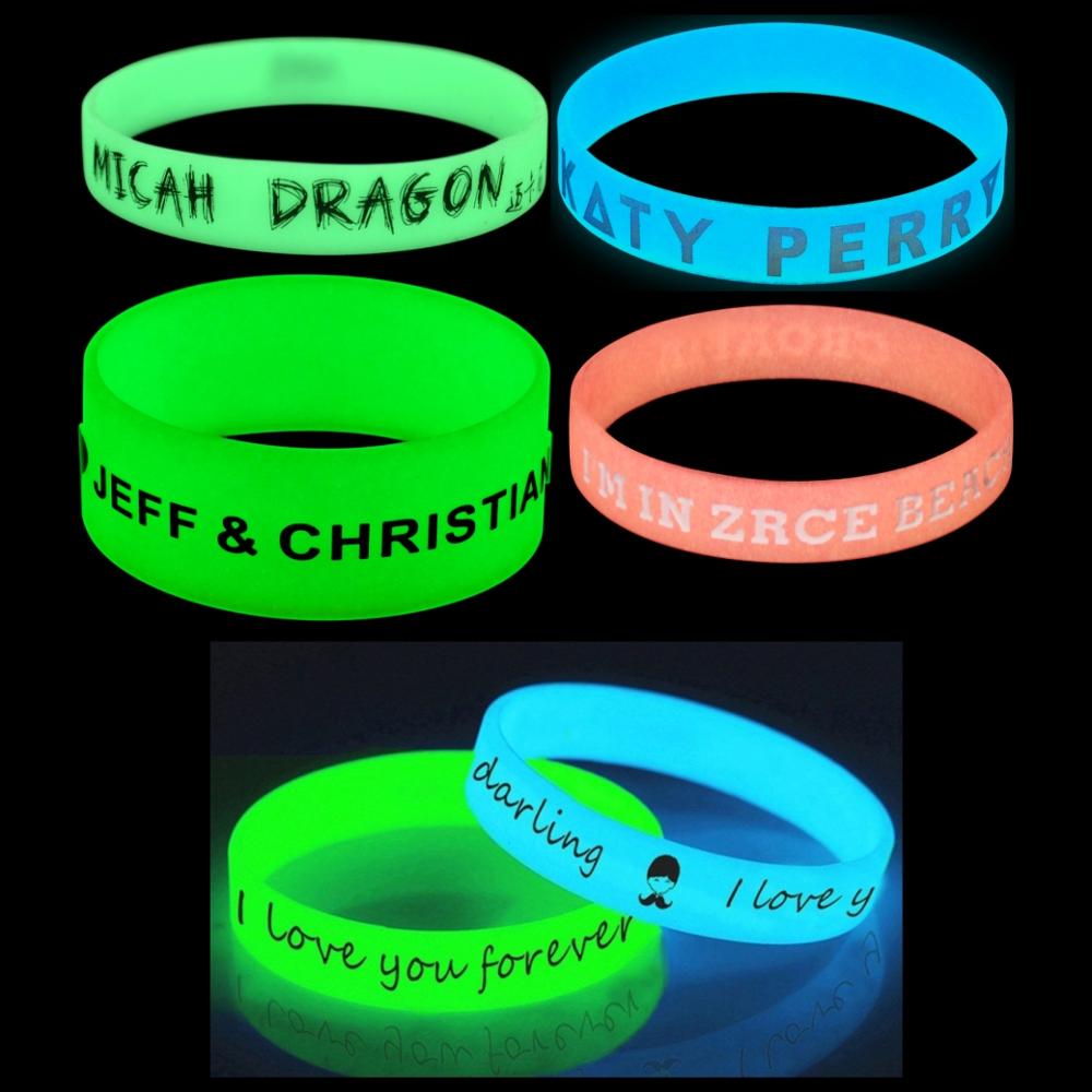 Silicone Wristbands Glow-in-the-dark Rubber Bracelets 3