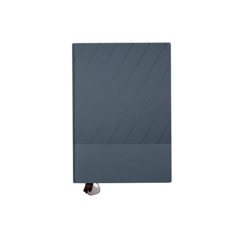 A5 Diagonal Textured Soft PU Cover Notebook W/ Metal Bookmark 3