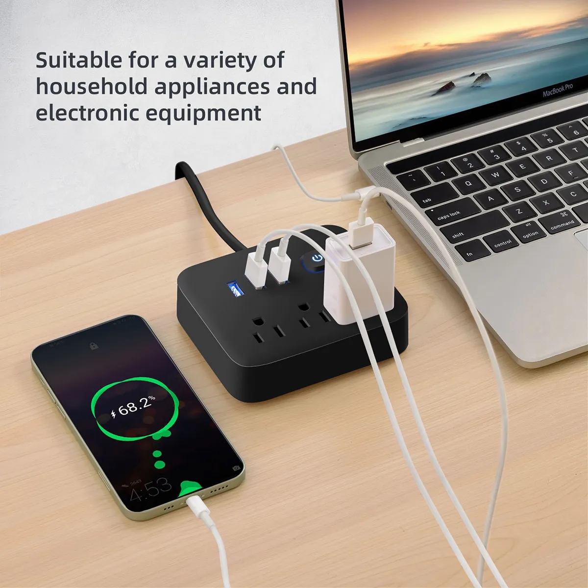 Desktop USB Charging Station with Night Vision Light 3