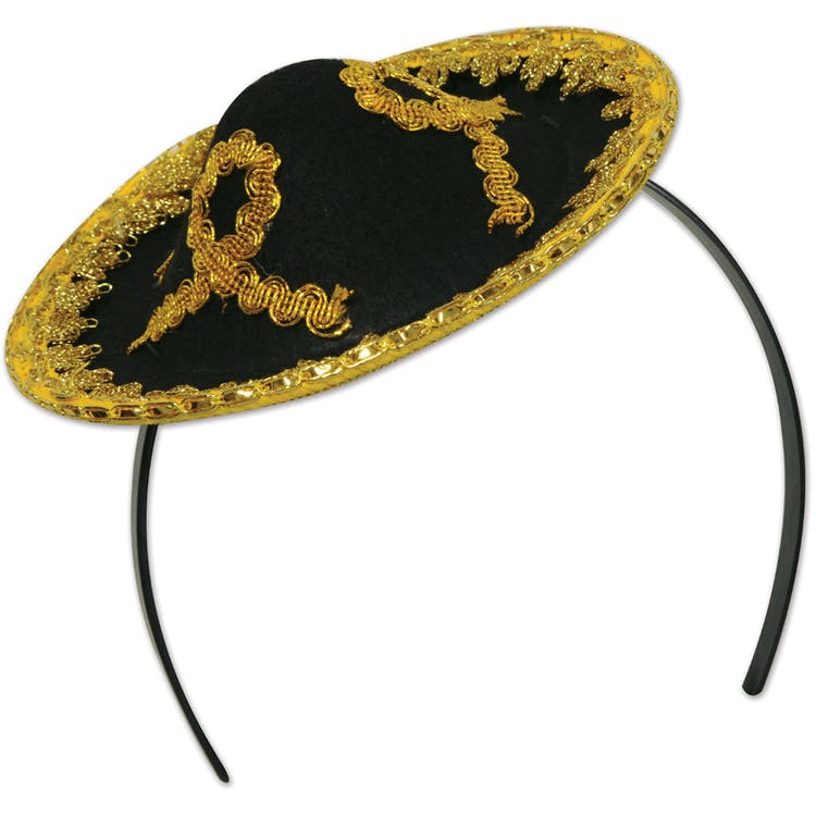 Sombrero Headbands - Black & Gold 1