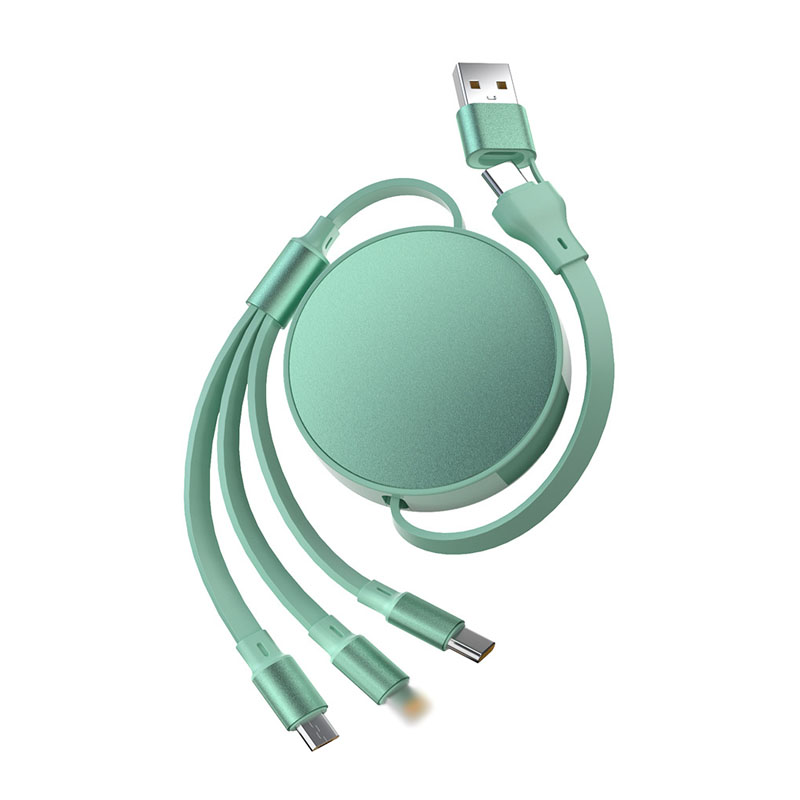 66W 5-in-1 Metal Retractable Fast Charging Cable Cord 2