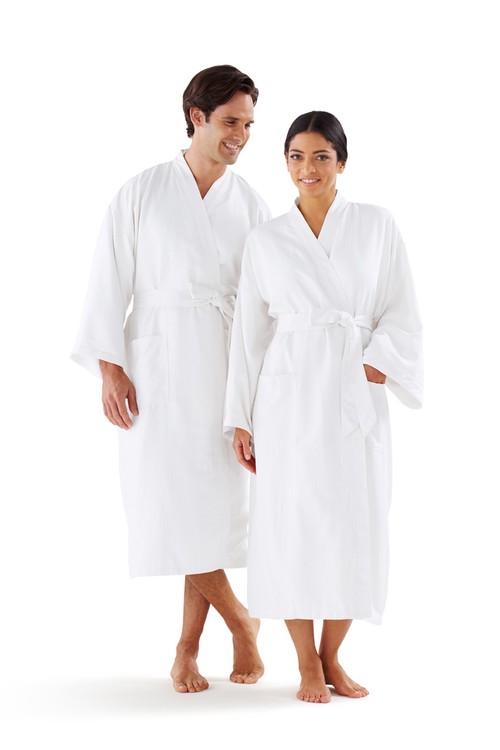 Satin Stripe Kimono Collar Bathrobe 5