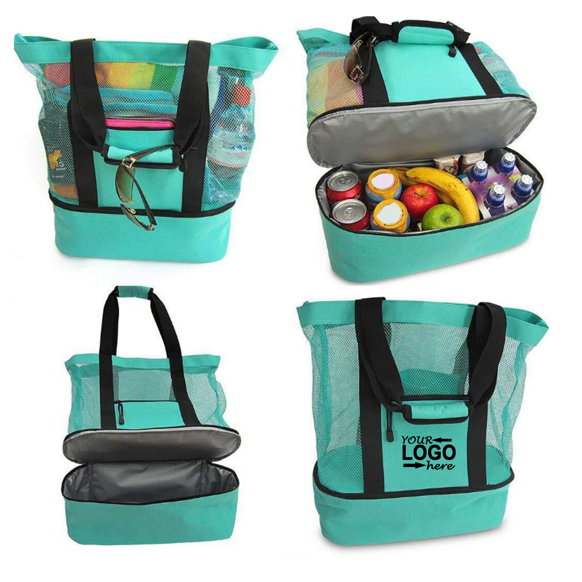 Insulated Tote Lunch Bag With Mesh 3