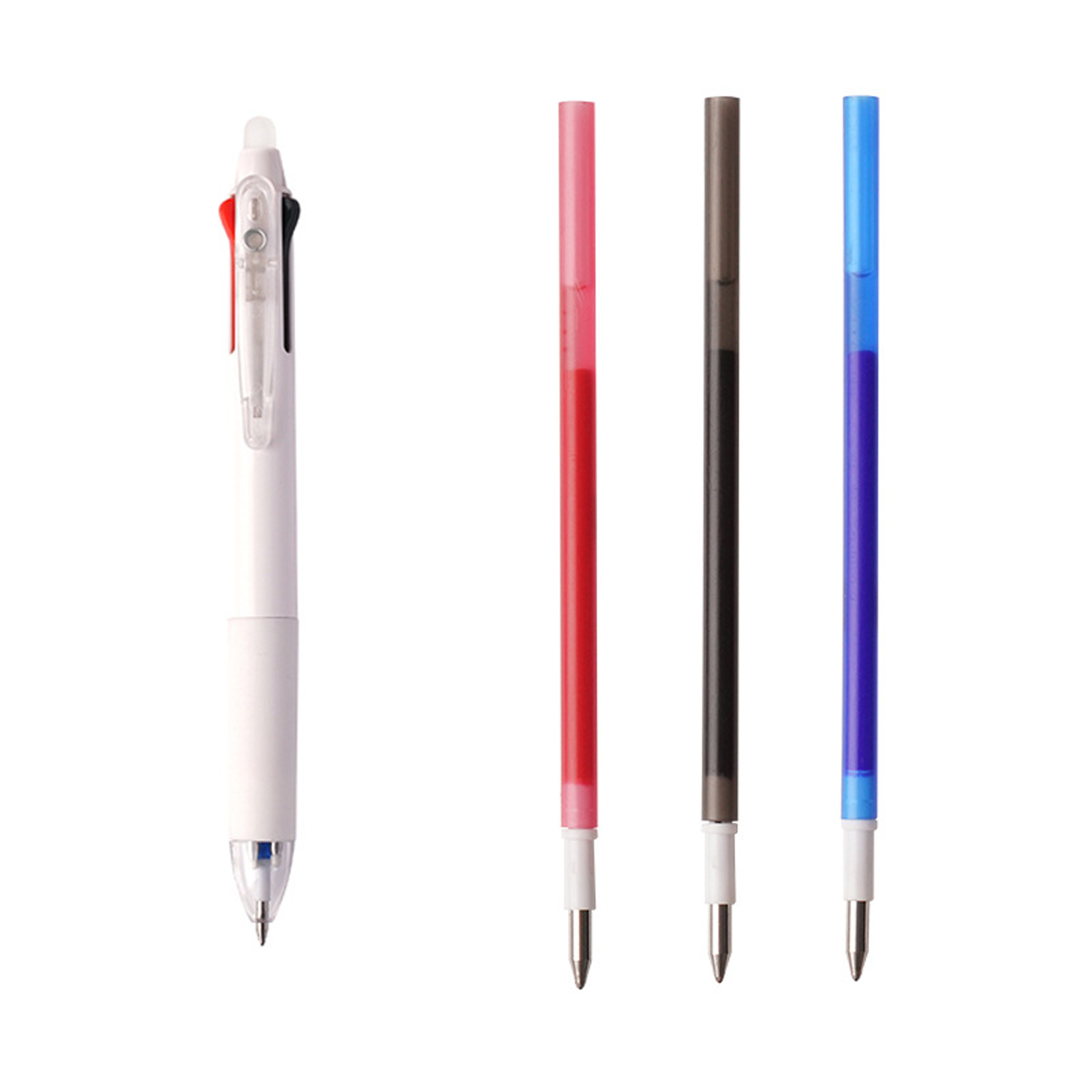 3-Color Erasable Click Pens: Fast-Dry Black Red Gel Pens 1