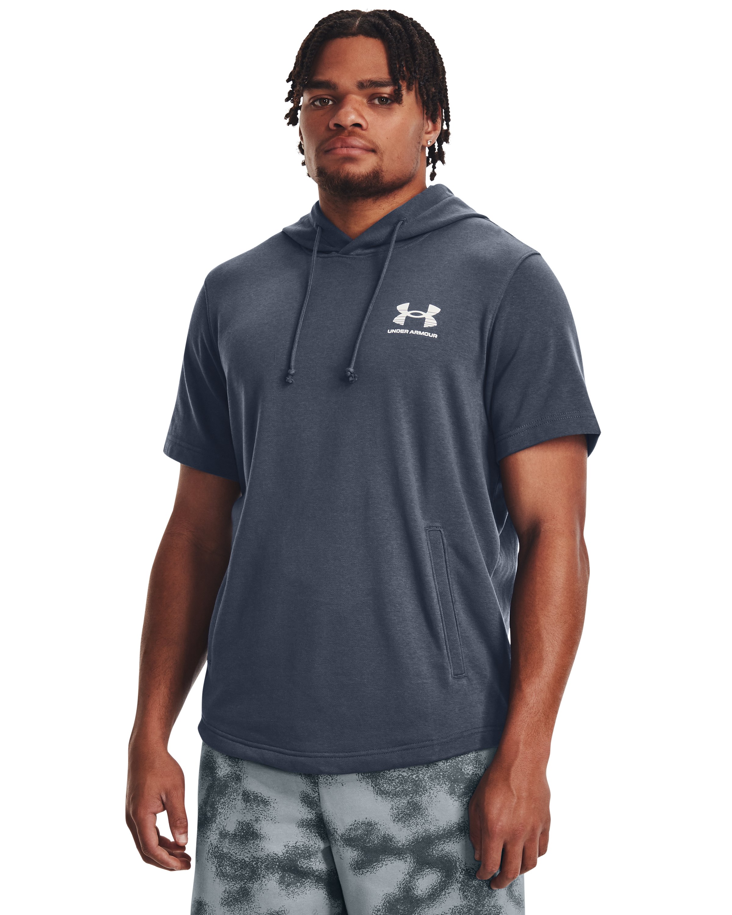 Men's UA Rival Terry Short Sleeve Hoodie, custom hoodie or sweatshirt with logo imprint 2