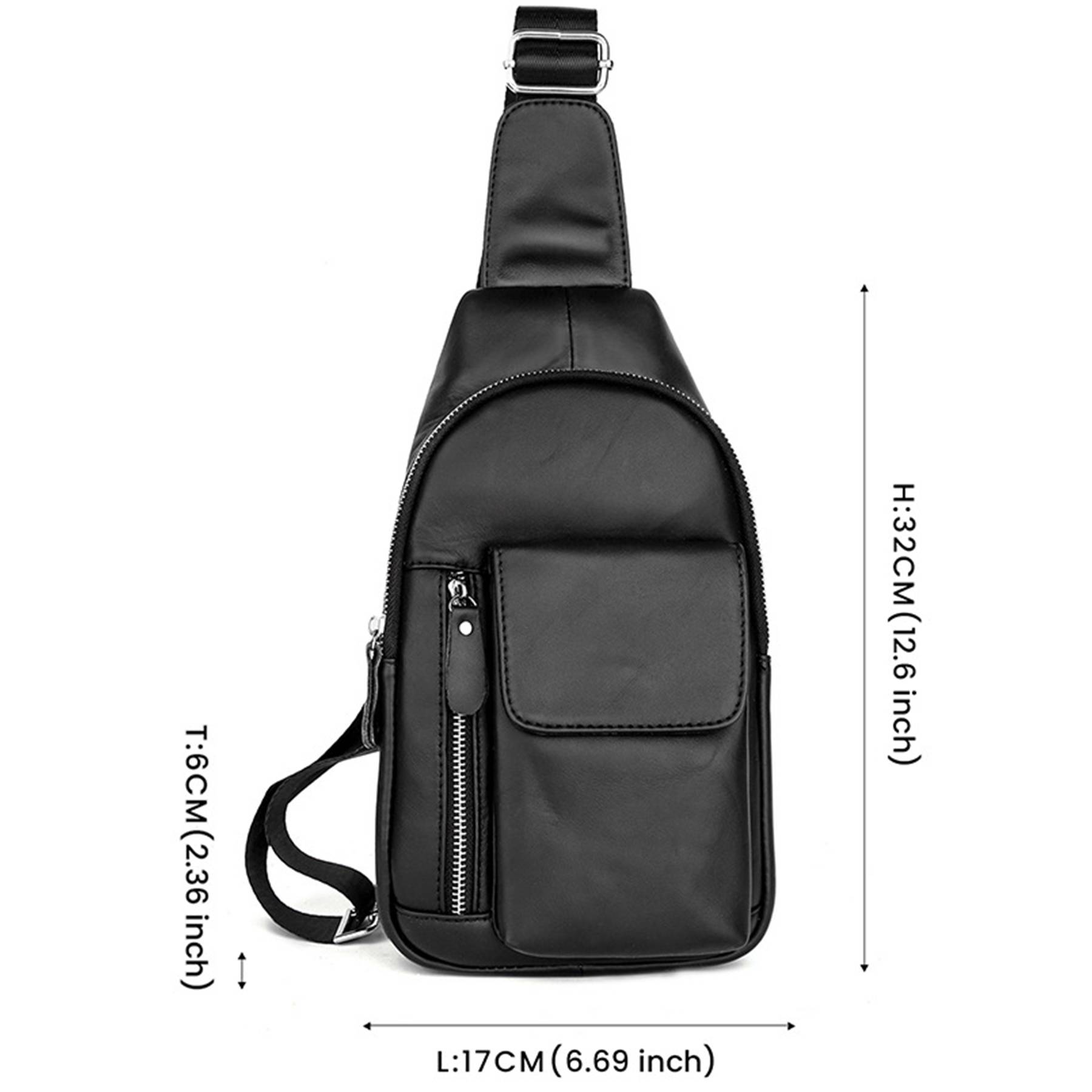 Genuine Leather Chest Bags for Travel Hiking 2