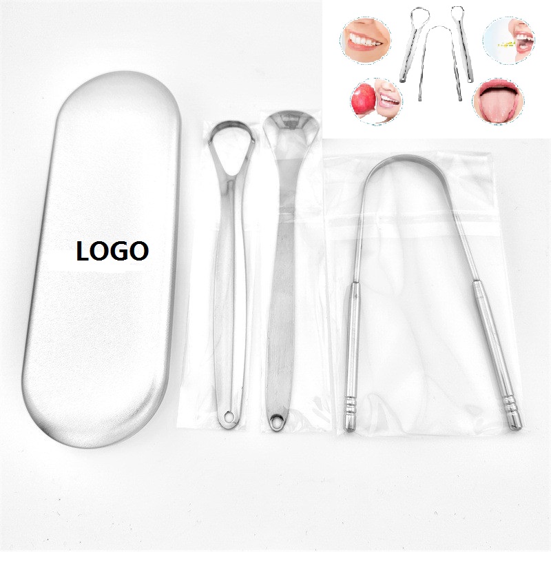 Portable Stainless Steel Tongue Scrappers Sets 2