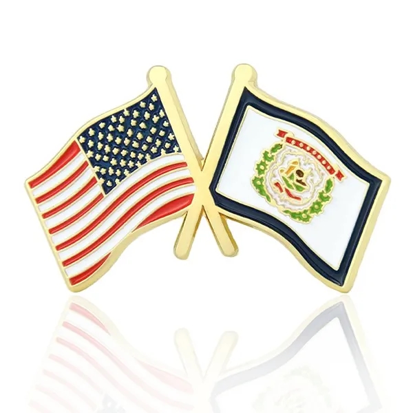 Stock Crossed Flag Pin (USA & USA) 8