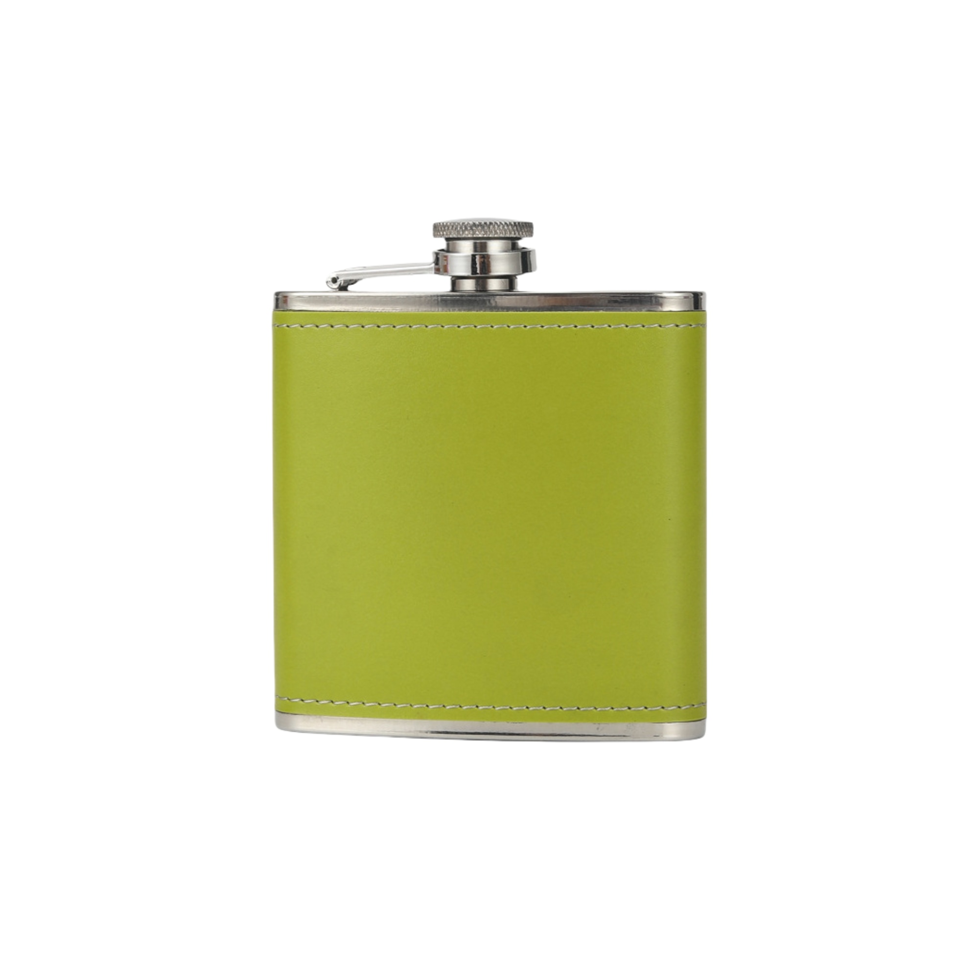 Leather Stainless Steel Pocket Hip Flask 6oz 1