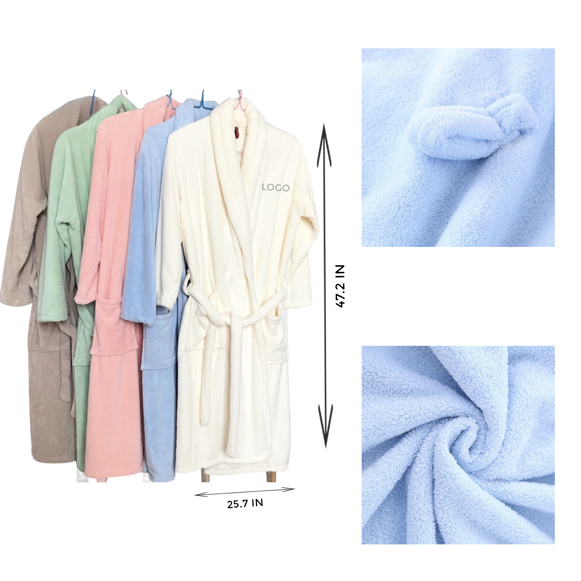 MOQ 10 PCS Versatile Coral Fleece Bathrobe 1