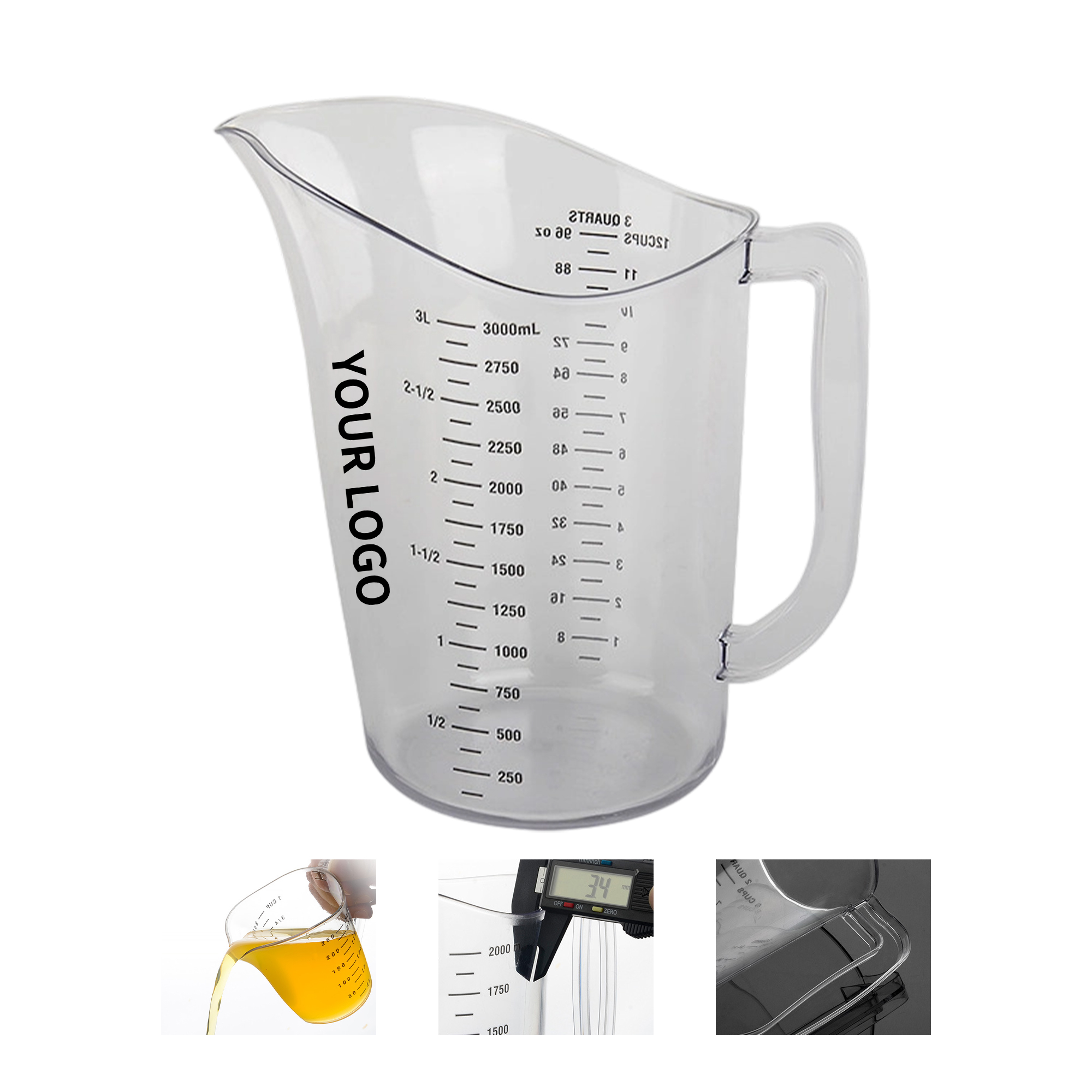 Clear Polycarbonate Kitchen Measure 2 Liter Two Quart Large Size 2